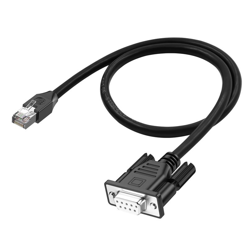 LANMINGLEL RJ45 to DB9 Cable RJ45 Male to DB9 9-Pin Female RS232 Serial Port Cat5 Ethernet LAN Console Cable RJ45 to RS232 Networking Devices Console Cable for Routers, Switches 0.5M - Image 1